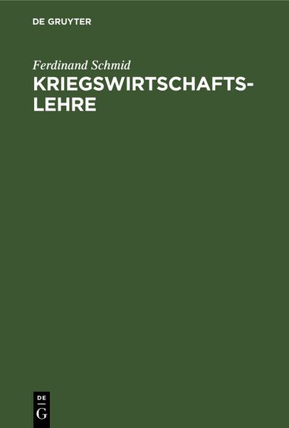 Produktbild: Kriegswirtschaftslehre