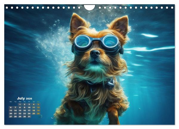 Produktbild: Dogs: intrepid swimmers (Wall Calendar 2026 DIN A4 landscape), CALVENDO 12 Month Wall Calendar