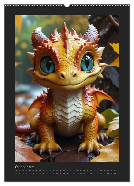 Produktbild: Verzauberte Drachen: Ein Jahr voll kleiner Wunder! (Wandkalender 2026 DIN A2 hoch), CALVENDO Monatskalender