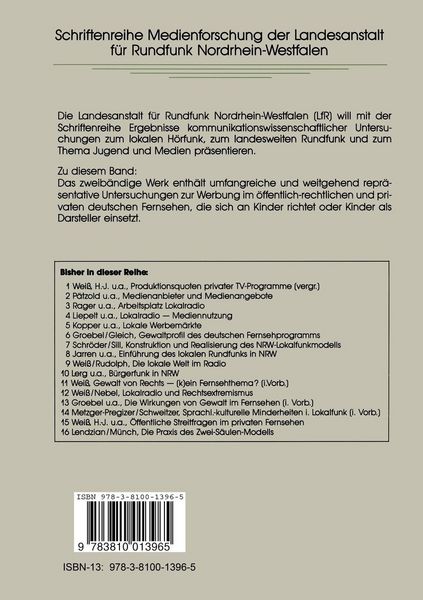 Produktbild: Fernsehwerbung und Kinder