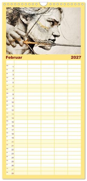 Produktbild: Familienplaner 2027 - Olympia. Anders. mit 5 Spalten (Wandkalender, 21 x 45 cm) CALVENDO