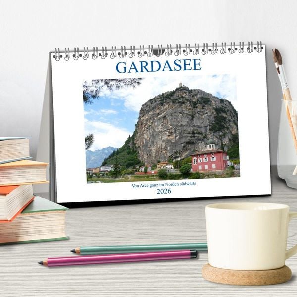 Produktbild: GARDASEE Von Arco ganz im Norden s&uuml;dw&auml;rts (Tischkalender 2026 DIN A5 quer), CALVENDO Monatskalender