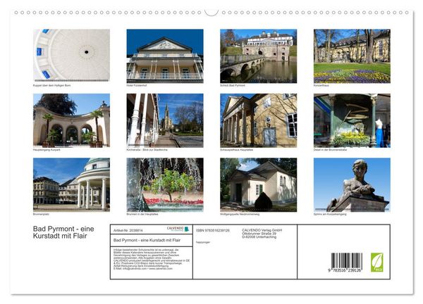 Produktbild: Bad Pyrmont - eine Kurstadt mit Flair (hochwertiger Premium Wandkalender 2026 DIN A2 quer), Kunstdruck in Hochglanz