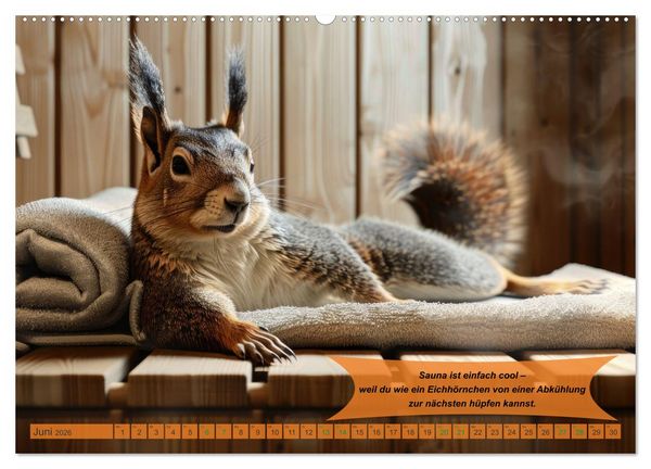 Produktbild: Tierisch lustige Saunafreunde (Wandkalender 2026 DIN A2 quer), CALVENDO Monatskalender