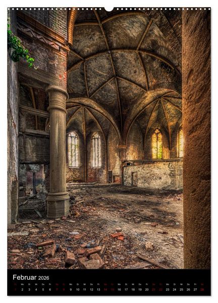 Produktbild: Lost Places - Verlassene Kirchen (hochwertiger Premium Wandkalender 2026 DIN A2 hoch), Kunstdruck in Hochglanz