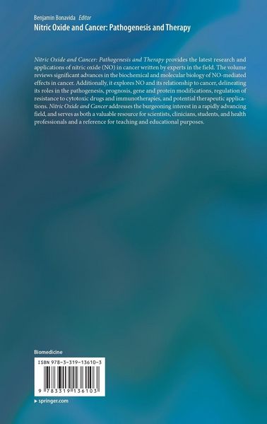 Produktbild: Nitric Oxide and Cancer: Pathogenesis and Therapy