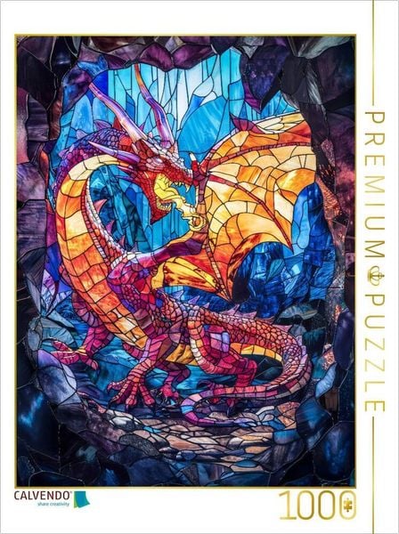 Produktbild: CALVENDO Puzzle Ein m&auml;chtiger Drache ruht tief in seiner H&ouml;hle | 1000 Teile Lege-Gr&ouml;&szlig;e 64x48cm Foto-Puzzle f&uuml;r gl&uuml;ckliche Stunden