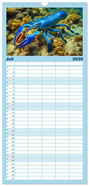 Produktbild: Familienplaner 2026 - Tief unten im Meer Unterwasser Fantasy mit 5 Spalten (Wandkalender, 21 x 45 cm) CALVENDO