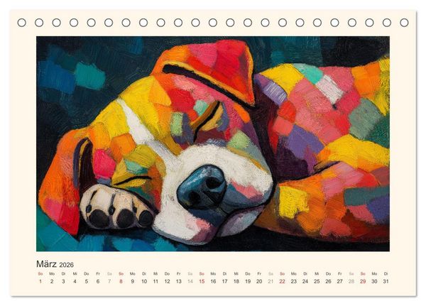 Produktbild: Bunte Boxer (Tischkalender 2026 DIN A5 quer), CALVENDO Monatskalender