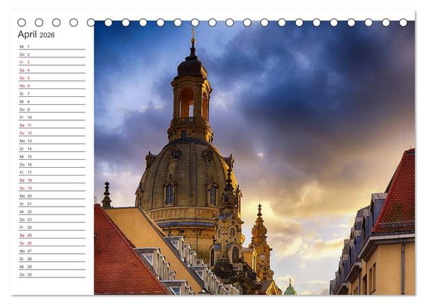 Produktbild: Dresden - Die Frauenkirche (Tischkalender 2026 DIN A5 quer), CALVENDO Monatskalender
