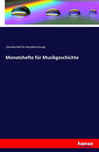 Produktbild: Monatshefte f&uuml;r Musikgeschichte