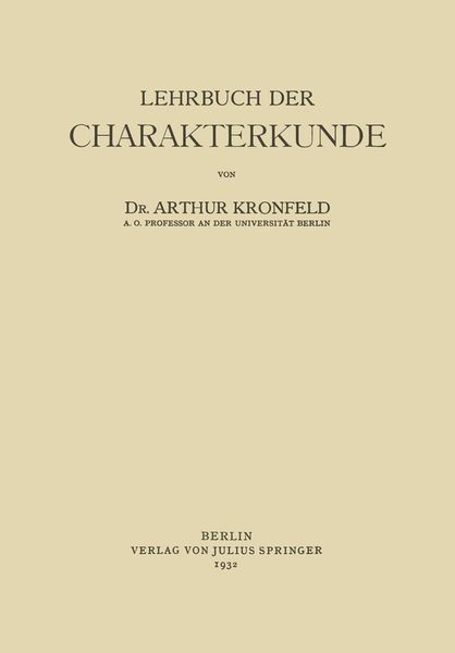 Produktbild: Lehrbuch der Charakterkunde