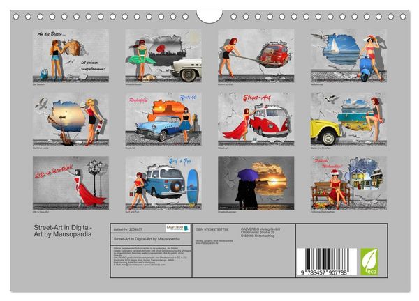 Produktbild: Street-Art in Digital-Art by Mausopardia (Wandkalender 2026 DIN A4 quer), CALVENDO Monatskalender