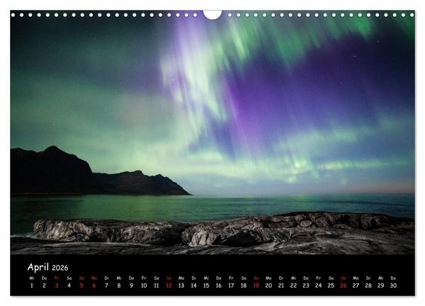 Produktbild: Nordlichtkalender (Wandkalender 2026 DIN A3 quer), CALVENDO Monatskalender