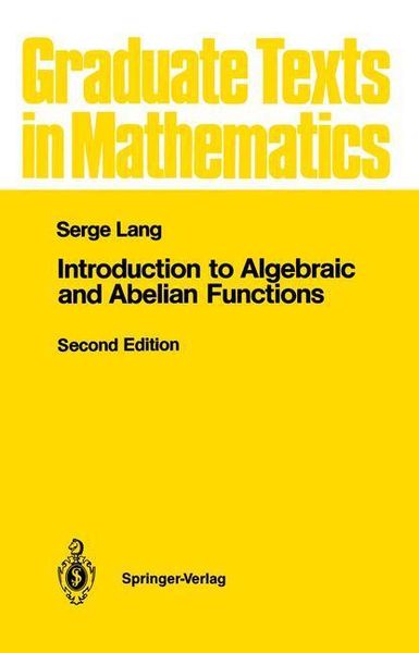 Produktbild: Introduction to Algebraic and Abelian Functions
