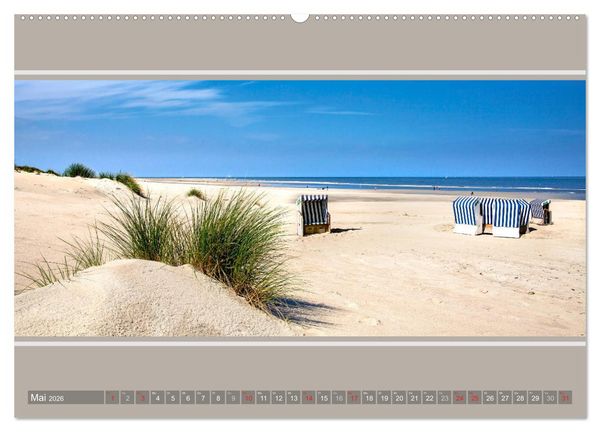 Produktbild: Strandblicke Borkum und Norderney (hochwertiger Premium Wandkalender 2026 DIN A2 quer), Kunstdruck in Hochglanz