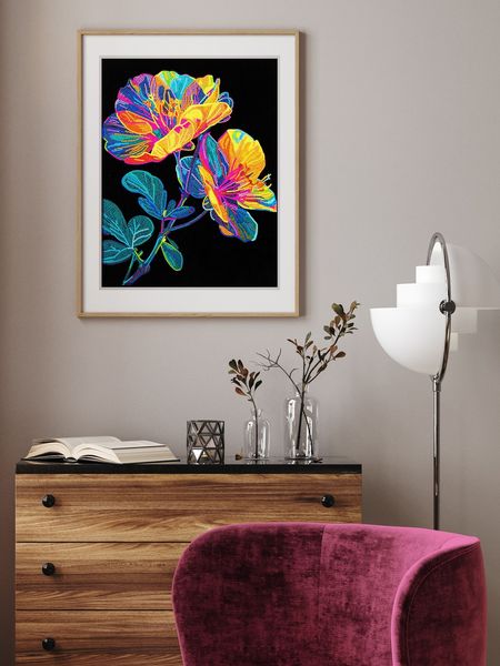 Produktbild: DIAMOND DOTZ - Diamond Painting Neon Blumen