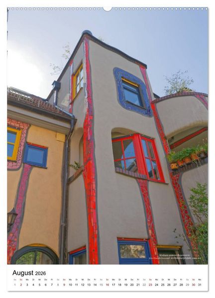 Produktbild: Wohnen unterm Regenturm - Ein Hundertwasser Architekturprojekt, 1991-94 (Wandkalender 2026 DIN A2 hoch), CALVENDO Monatskalender