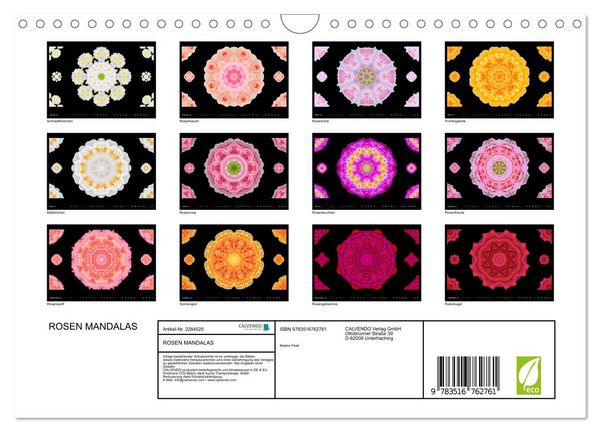 Produktbild: ROSEN MANDALAS (Wandkalender 2027 DIN A4 quer), CALVENDO Monatskalender