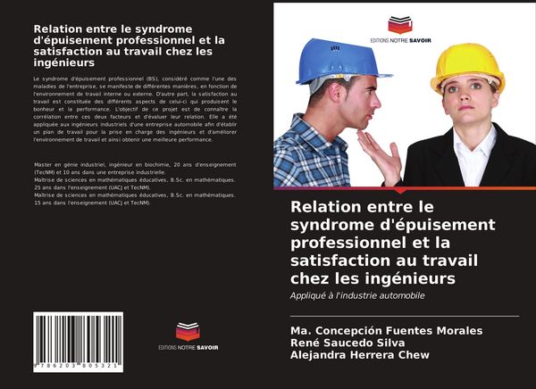 Produktbild: Relation entre le syndrome d'&eacute;puisement professionnel et la satisfaction au travail chez les ing&eacute;nieurs