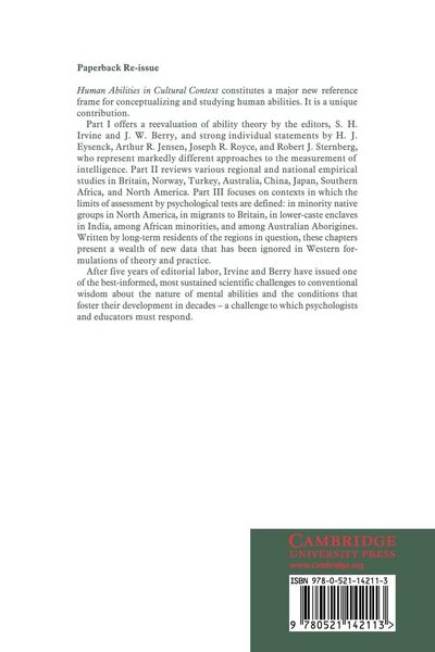Produktbild: Human Abilities in Cultural Context