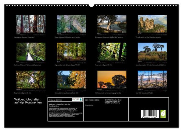 Produktbild: W&auml;lder, fotografiert auf vier Kontinenten (hochwertiger Premium Wandkalender 2026 DIN A2 quer), Kunstdruck in Hochglanz