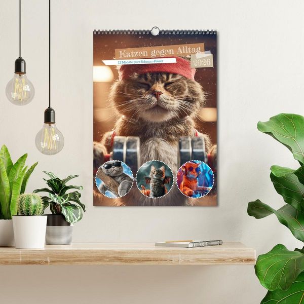 Produktbild: Katzen gegen Alltag (Wandkalender 2026 DIN A3 hoch), CALVENDO Monatskalender