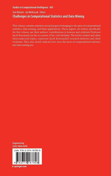 Produktbild: Challenges in Computational Statistics and Data Mining