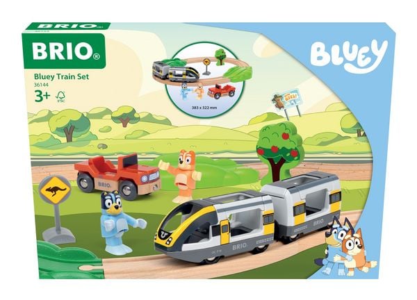 Produktbild: BRIO World - 36144 Bluey Zugset - Spielzeugzug-Set f&uuml;r Kinder ab 3 Jahren - zauberhaftes Geschenk f&uuml;r die Freunde von Bluey und Bingo