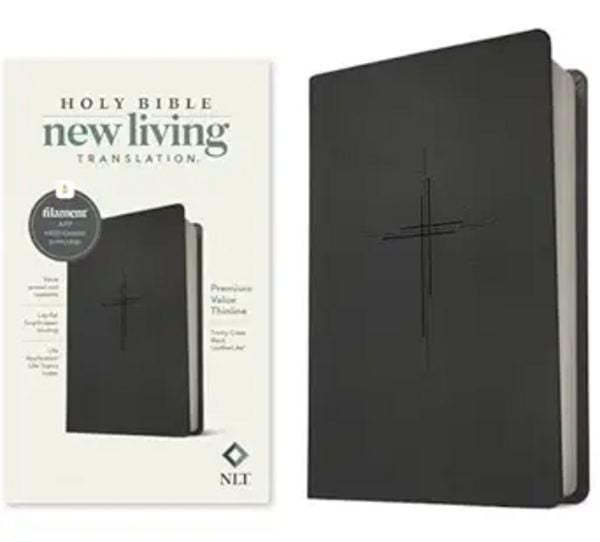 NLT Premium Value Thinline Bible, Filament Enabled (Leatherlike, Trinity Cross Black), Gebundene Ausgabe von New Living Translation, Tyndale House