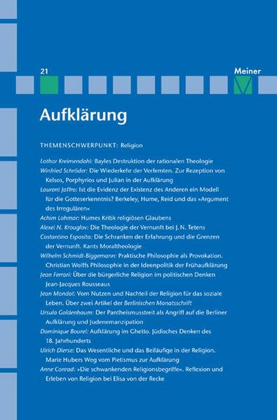 Produktbild: Aufkl&auml;rung, Band 21: Religion