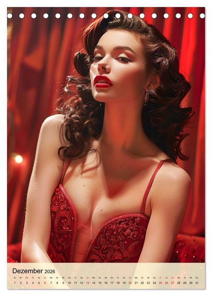 Produktbild: Burlesque. Verf&uuml;hrerische Frauen im Stil der 20er Jahre (Tischkalender 2026 DIN A5 hoch), CALVENDO Monatskalender