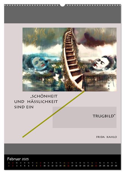 Produktbild: Frida Kahlo - Zitate im Dialog (Wandkalender 2025 DIN A2 hoch), CALVENDO Monatskalender
