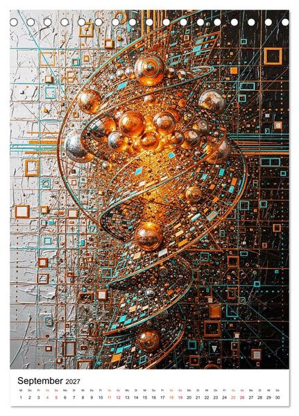 Produktbild: Abstracts - Fragmente der Zeit - Auf der Suche nach Menschlichkeit im Datenstrom (Tischkalender 2027 DIN A5 hoch), CALVENDO Monatskalender