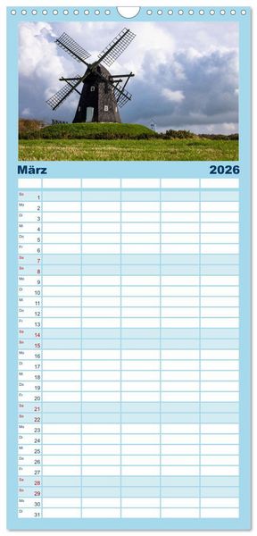 Produktbild: Familienplaner 2026 - D&auml;nemarks Nordseezauber mit 5 Spalten (Wandkalender, 21 x 45 cm) CALVENDO