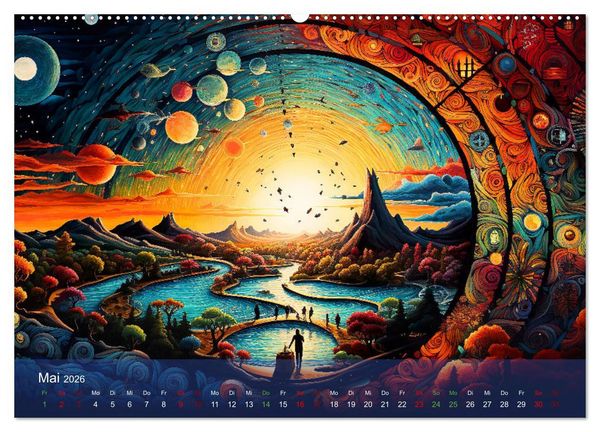 Produktbild: Vision&auml;re Leinwand: Kreative Symbole f&uuml;r Tr&auml;ume und Visionen (Wandkalender 2026 DIN A2 quer), CALVENDO Monatskalender