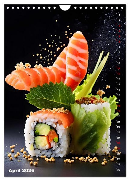 Produktbild: K&ouml;stliches Sushi (Wandkalender 2026 DIN A4 hoch), CALVENDO Monatskalender