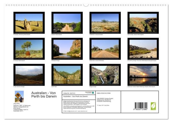 Produktbild: Australien - Von Perth bis Darwin (hochwertiger Premium Wandkalender 2026 DIN A2 quer), Kunstdruck in Hochglanz