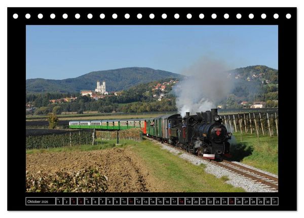 Produktbild: Eisenbahndampfromantik (Tischkalender 2026 DIN A5 quer), CALVENDO Monatskalender