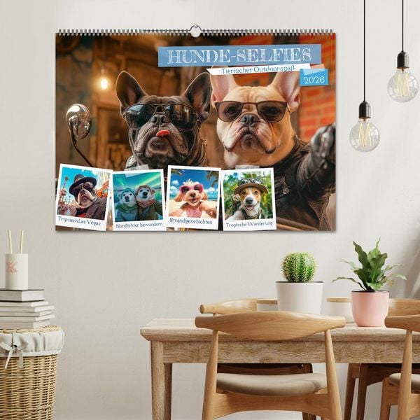 Produktbild: HUNDE-SELFIES Tierischer Outdoorspa&szlig; (Wandkalender 2026 DIN A2 quer), CALVENDO Monatskalender