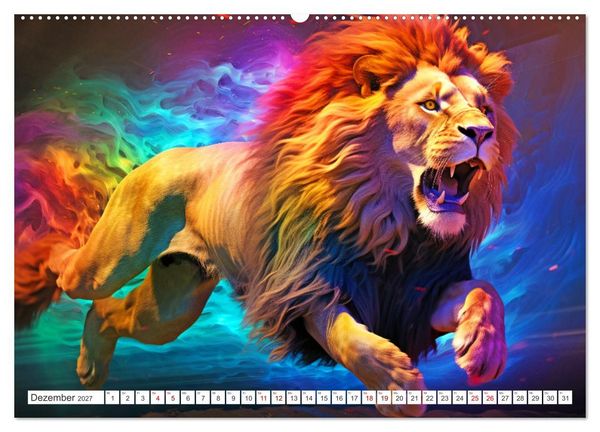 Produktbild: Farbsplash in der Tierwelt (hochwertiger Premium Wandkalender 2027 DIN A2 quer), Kunstdruck in Hochglanz