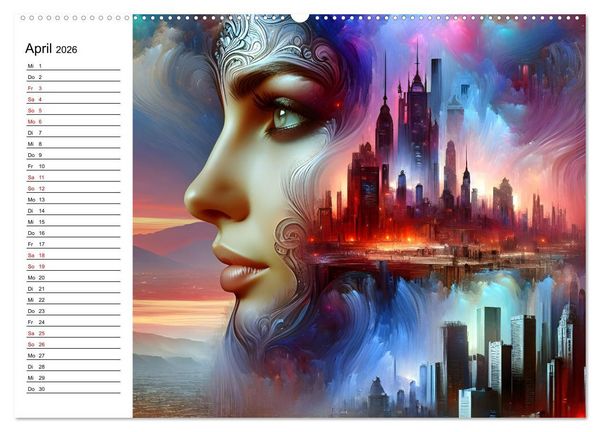 Produktbild: Metropolengesichter (hochwertiger Premium Wandkalender 2026 DIN A2 quer), Kunstdruck in Hochglanz