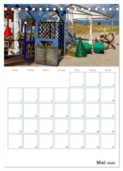 Produktbild: Ostseebad Prerow - Dar&szlig;er Momente - Terminplaner (Tischkalender 2026 DIN A5 hoch), CALVENDO Monatskalender