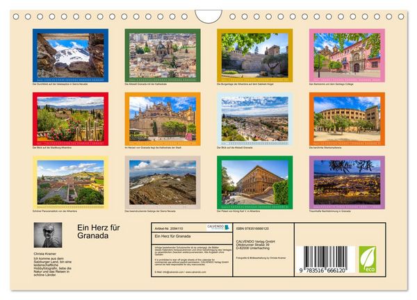 Produktbild: Ein Herz f&uuml;r Granada (Wandkalender 2026 DIN A4 quer), CALVENDO Monatskalender