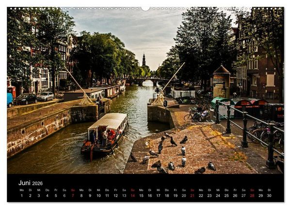 Produktbild: psychadelic Amsterdam - Stadtansichten zwischen Tag und Traum (Wandkalender 2026 DIN A2 quer), CALVENDO Monatskalender