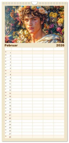 Produktbild: Familienplaner 2026 - G&ouml;tter in Menschengestalt mit 5 Spalten (Wandkalender, 21 x 45 cm) CALVENDO