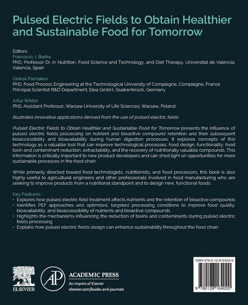 Produktbild: Pulsed Electric Fields to Obtain Healthier and Sustainable Food for Tomorrow