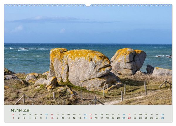 Produktbild: T&ecirc;tes de pierre sur les c&ocirc;tes de Bretagne (Calendrier mural 2026 DIN A2 vertical), CALVENDO calendrier mensuel