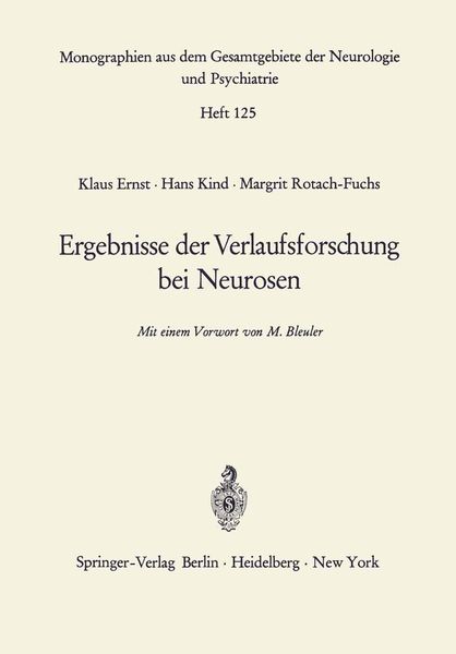 Produktbild: Ergebnisse der Verlaufsforschung bei Neurosen