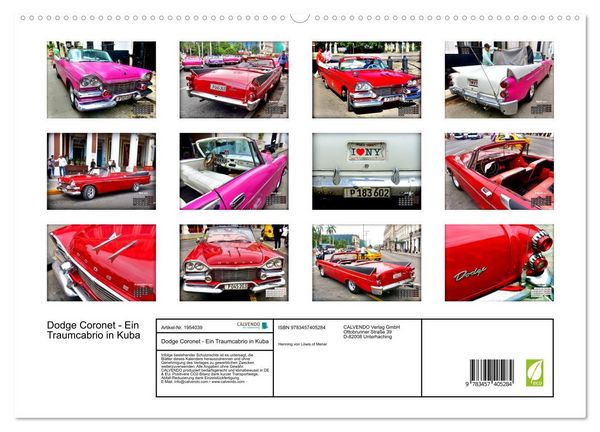 Produktbild: Dodge Coronet - Ein Traumcabrio in Kuba (hochwertiger Premium Wandkalender 2026 DIN A2 quer), Kunstdruck in Hochglanz